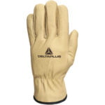 FIB49 WATER REPELLENT COWHIDE FULL GRAIN LEATHER GLOVE - PALM TURNED OVER