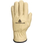 FIBKV02 WATER REPELLENT COWHIDE GRAIN LEATHER GLOVE PALM TURNED LINED KEVLAR® - 2 YARNS