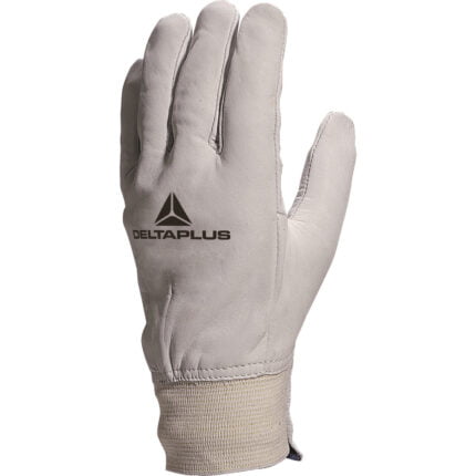 GFBLE GREY COWHIDE LEATHER GRAIN GLOVE / LATEX WRIST