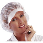 PO112 WHITE POLYPROPYLENE VISORED MOBCAP