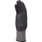 VE725NO POLYESTER/SPANDEX KNITTED GLOVE - NITRILE COATING ON PALM FINGERS AND HALF BACK+DOTS - GAUGE 15 - Image 2