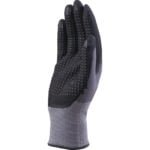 VE727 POLYAMIDE SPANDEX KNITTED GLOVE - NITRILE/PU PALM + DOTS - Image 2
