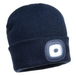 B028 Rechargeable Twin LED Beanie | Portwest - Image 3