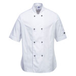 C737 Rachel Women's Chefs Jacket S/S | Portwest - Image 2