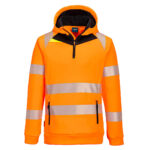 DX482 DX4 Hi-Vis 1/4 Zip Hoodie | Portwest