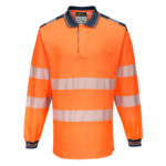 T184 PW3 Hi-Vis Cotton Comfort Polo Shirt L/S | Portwest - Image 2