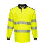 T184 PW3 Hi-Vis Cotton Comfort Polo Shirt L/S | Portwest - Image 3